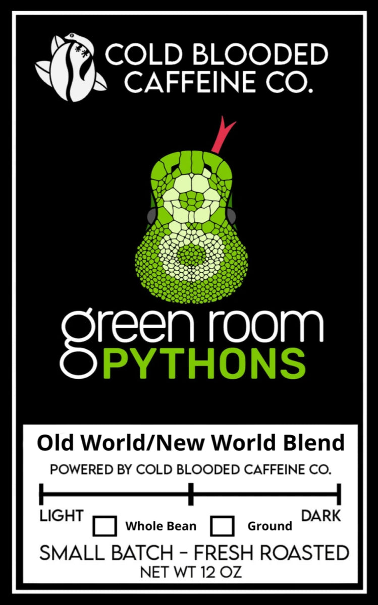 Green Room Python's Old World/New World Blend – Cold Blooded Caffeine